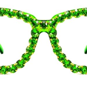 MEAN GREEN STUD FASHION GLASSES
